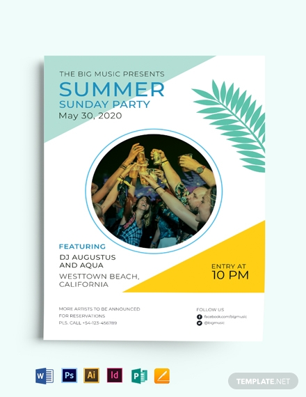 summer-sunday-party-flyer-template