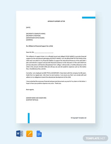 support-letter-template