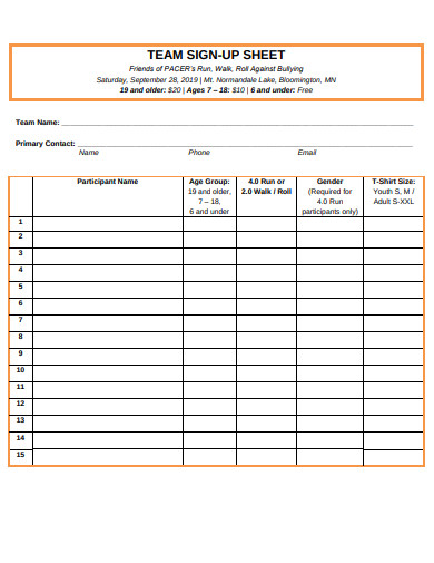 21+ Sign Up Sheet Templates in Google Docs | Google Sheets | Word ...