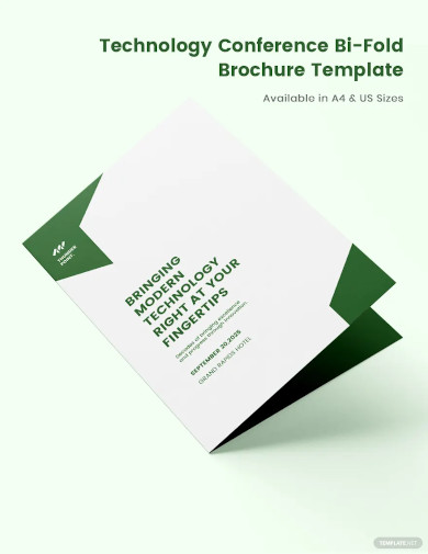 technology conference bi fold brochure template
