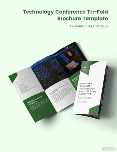 technology conference tri fold brochure template