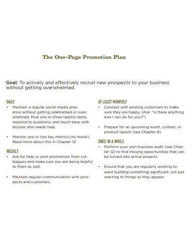 business plan advertising and promotion example