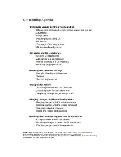 training agenda example