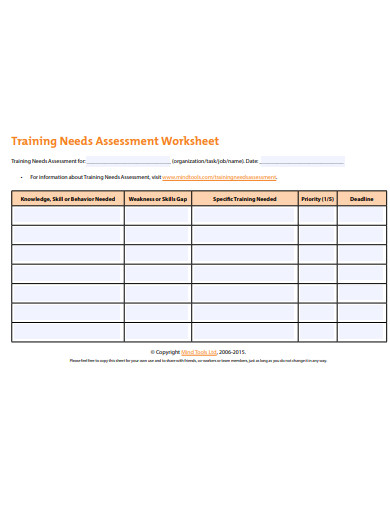 9+ Training Worksheet Templates in PDF | Free & Premium Templates