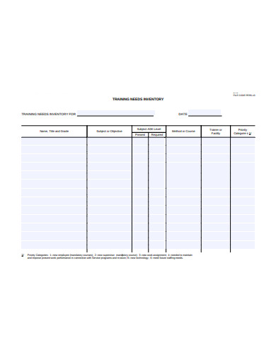8+ Training Inventory Templates in PDF