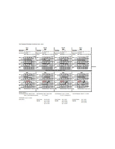 training program schedule example