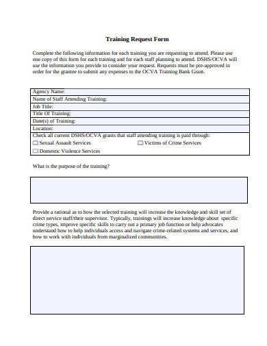 training request form in pdf