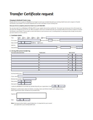 9+ Transfer Certificate Templates in AI | InDesign | Google Docs | Word ...