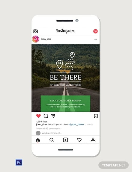 travel instagram ad template 440x570
