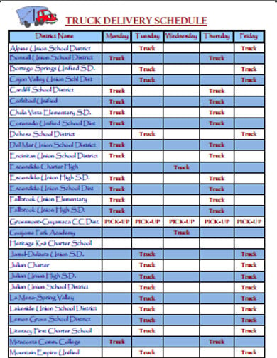 11+ Delivery Schedule Templates in Google Sheets | Google Docs | XLS ...