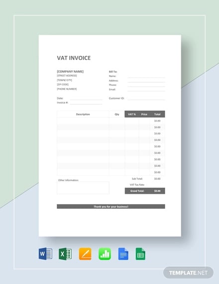 vat invoice template