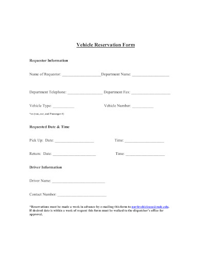 FREE 17+ Reservation Form Templates in Google Docs | MS Word | Pages | PDF