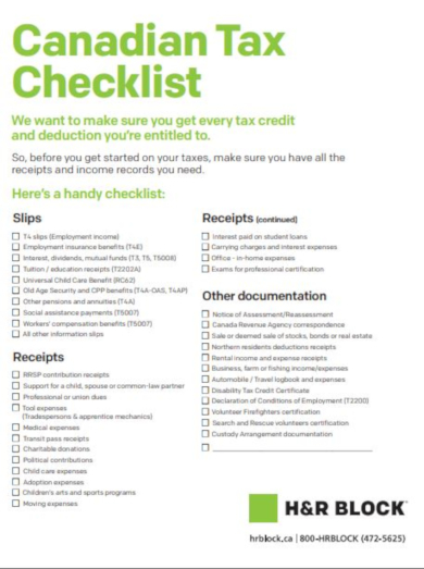 6+ Deduction Checklist Templates - Google Docs, Word, Pages, Pdf