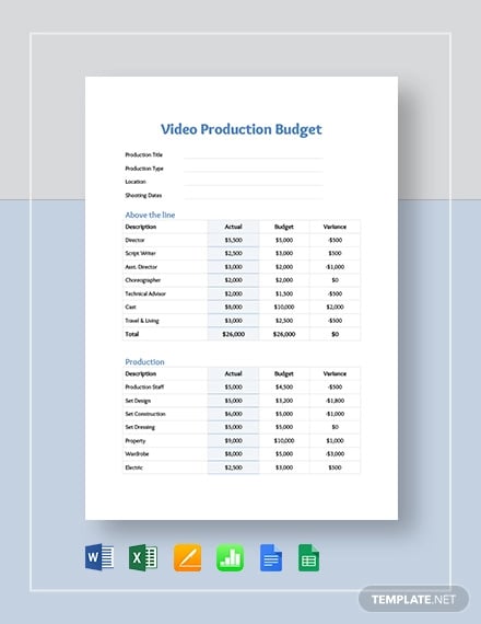 video production budget template