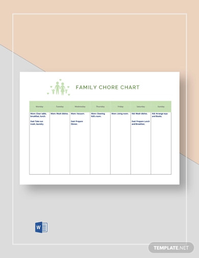 Printable Family Chore Chart