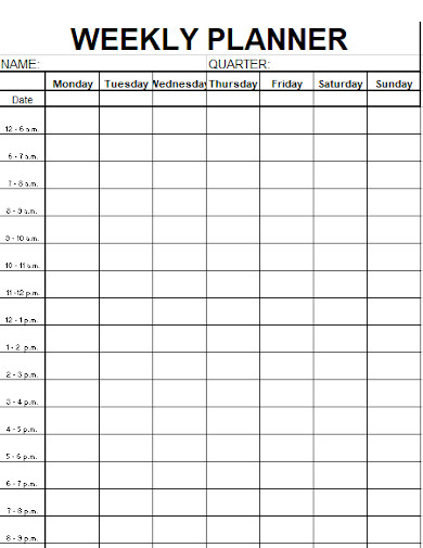 15+ Weekly Planner Templates in AI | InDesign | PSD | Word | PDF | XLS