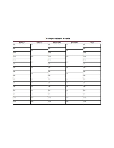 daily schedule template for google docs