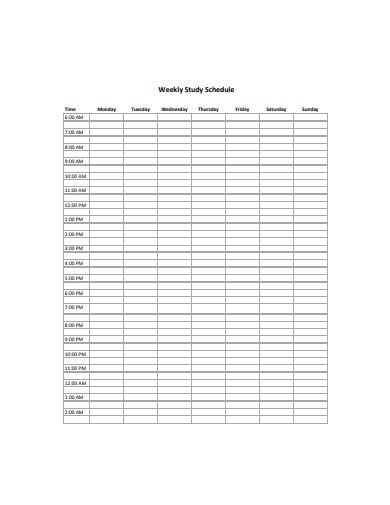 10+ Study Schedule Templates in Google Docs | Google Sheets | Word ...