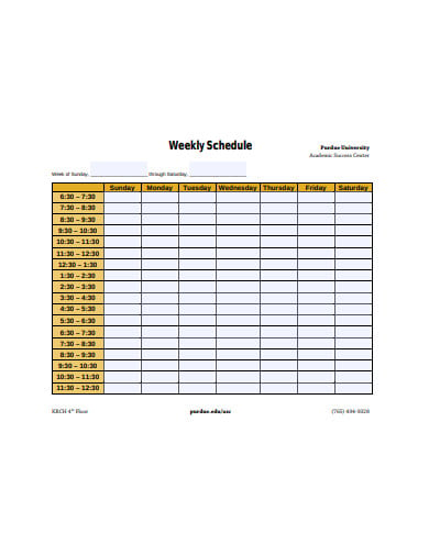 weekly time management schedule