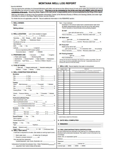 well log report template1