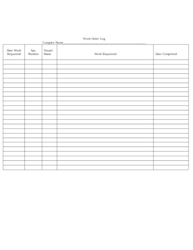 14+ Order Log Templates in Google Docs| Word | Pages | PDF
