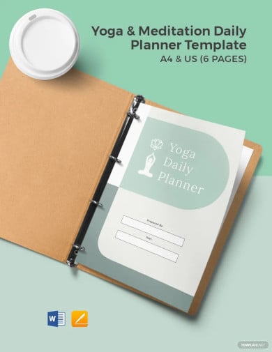yoga meditation daily planner template