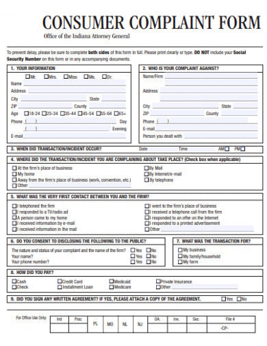 consumer complaint form template1