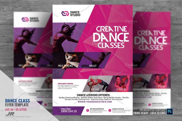 dance studio and tutoring services flyer