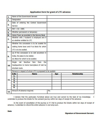 ltc advance grant form template