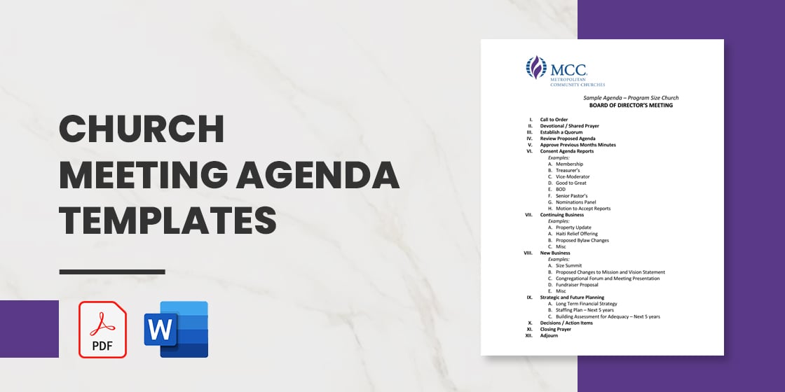 10+ Church Meeting Agenda Templates in PDF DOC