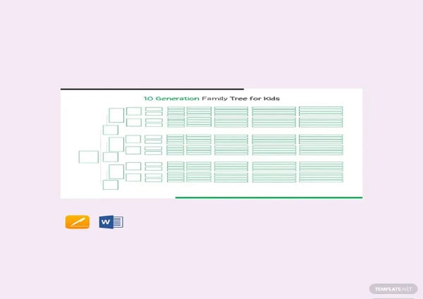 0 generation family tree template for kids