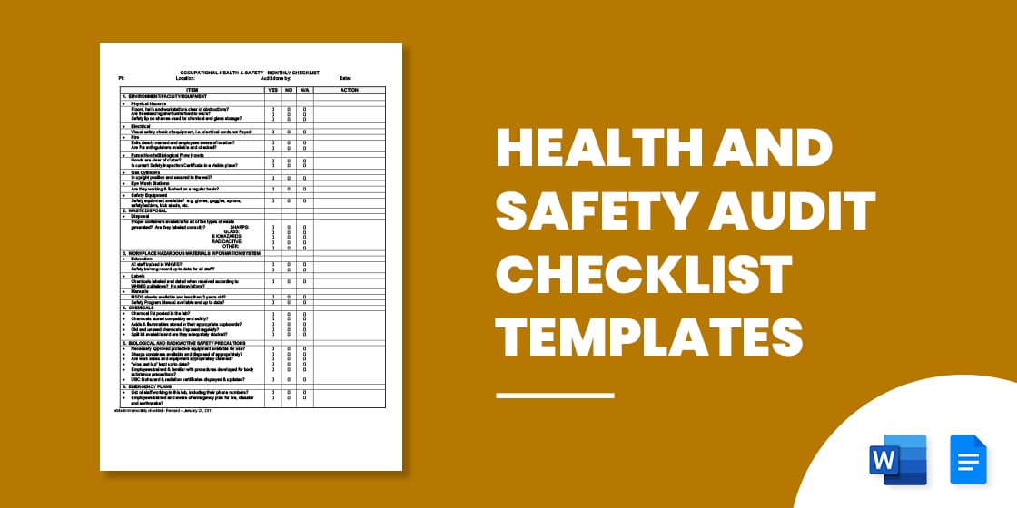 0 health and safety audit checklist templates in doc pdf