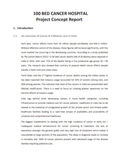 00 bed hospital project report template