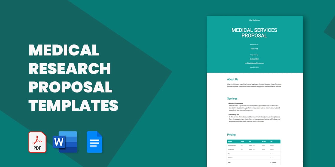 medical research proposal templates in pdf doc