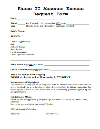 10 Absence Request Form Templates In Pdf Doc 3200