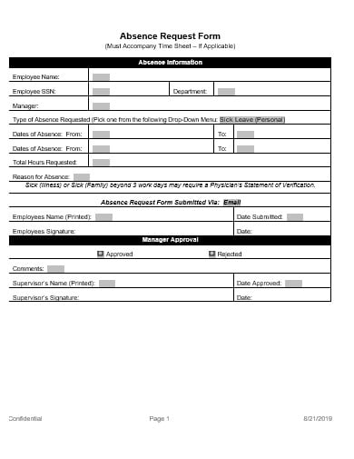 absence request form template in doc