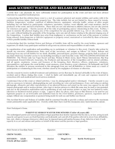 accedient waiver and release of liability form