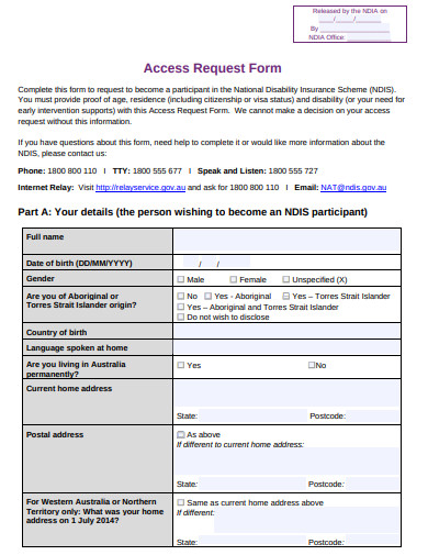 FREE 18 Access Request Form Templates In PDF MS Word Google Docs