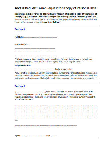 FREE 18+ Access Request Form Templates in PDF | MS Word | Google Docs