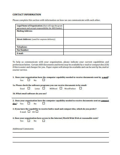 accounting questionnaire template