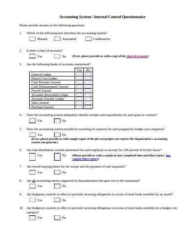 accounting system questionnaire in pdf