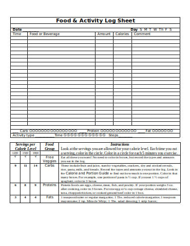 activity log sheet template