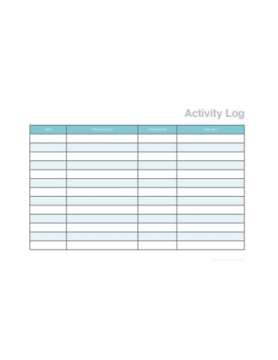 activity log template2