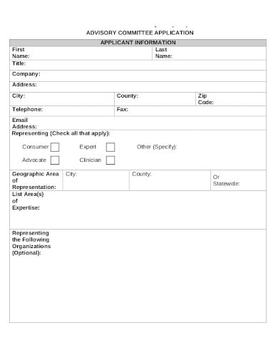 advisory committee application form in pdf