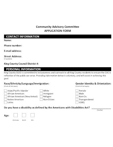 advisory committee application form