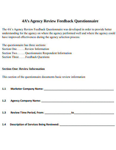 agency-review-feedback-questionnaire-template