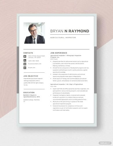 agricultural inspector resume template