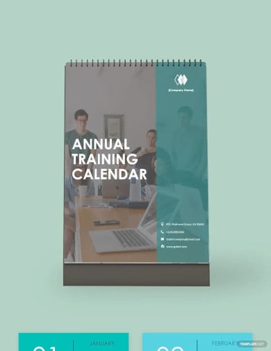 annual training desk calendar template