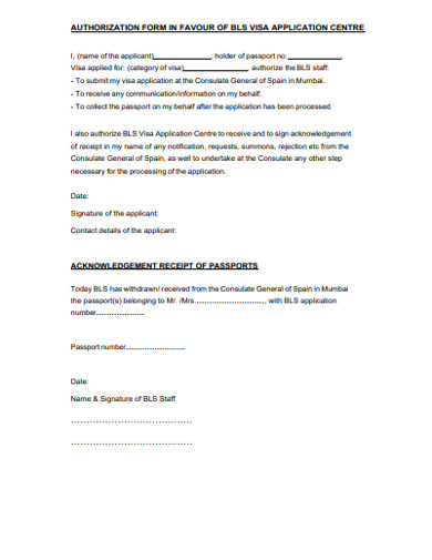application center authorization form