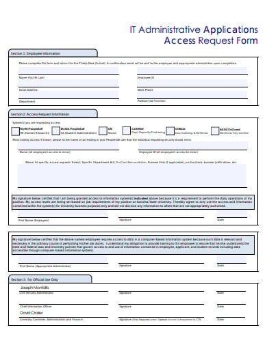Access Request Form Template Word